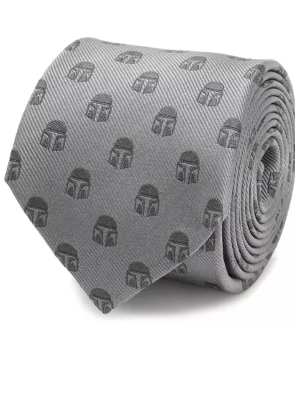 NWT Star Wars Mandalorian Helmet Tie. Men’s 59” Gunmetal Gray | Subtle Star Wars